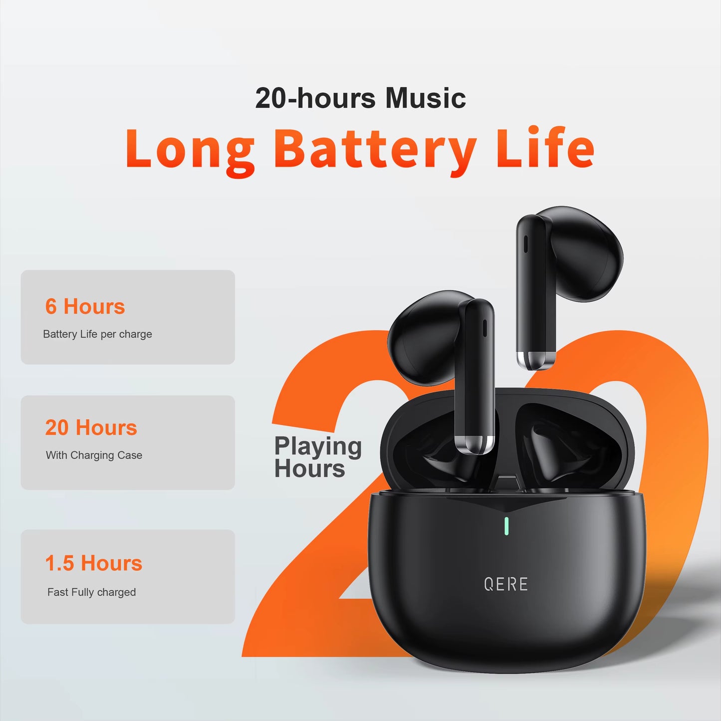 Wireless Headphone TWS Earphone Noise Reduction Dual Microphones ENC Bluetooth 5.3 Waterproof HI-FI Sound Bass Touch Contro